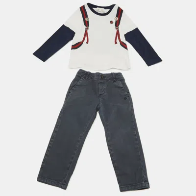 GUCCI KIDS WHITE / BLUE COTTON T-SHIRT & DENIM SET 18/24 MONTHS