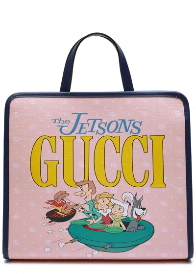 GUCCI GUCCI KIDS X THE JETSONS PRINTED LEATHER TOTE BAG