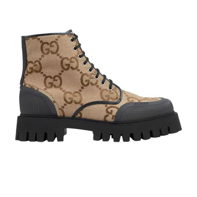 GUCCI GUCCI LACE UP BOOT 'MAXI GG - CAMEL'