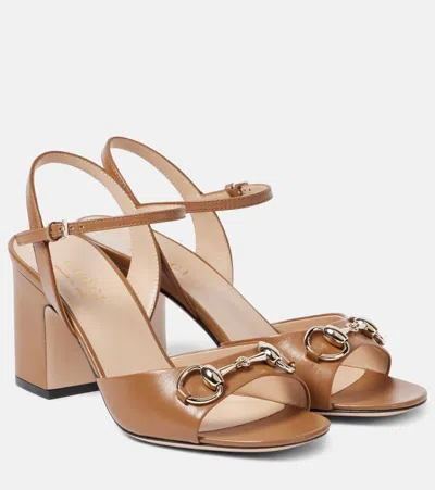 GUCCI LADY HORSEBIT 75 LEATHER SANDALS