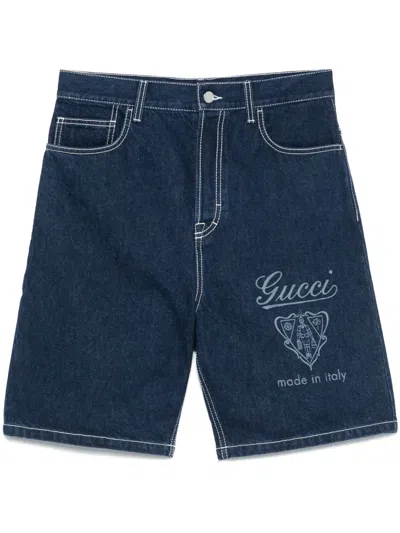GUCCI LASERED DENIM SHORTS