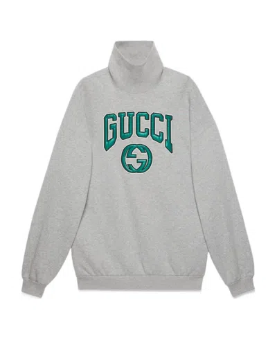 GUCCI GUCCI LOGO PATCH TURTLENECK SWEATSHIRT