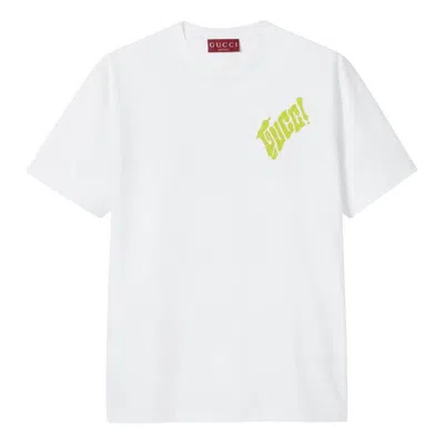 GUCCI Gucci Logo Cotton Jersey T-shirt 'White'