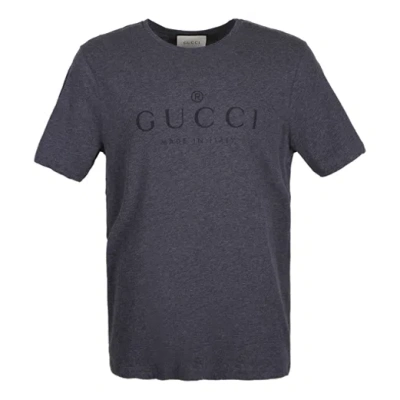 GUCCI Gucci Logo Cotton T-Shirt 'Grey'