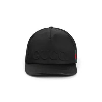 GUCCI GUCCI LOGO EMBOSSED BASEBALL HAT