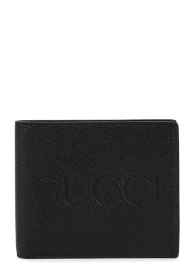 GUCCI GUCCI LOGO-EMBOSSED LEATHER WALLET
