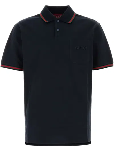 GUCCI LOGO-EMBROIDERED POLO SHIRT
