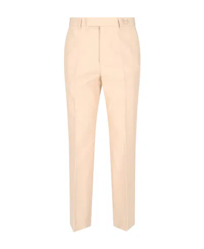 GUCCI GUCCI LOGO EMBROIDERED STRAIGHT-LEG TROUSERS