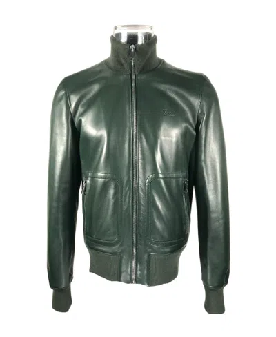 GUCCI LOGO LEATHER JACKET