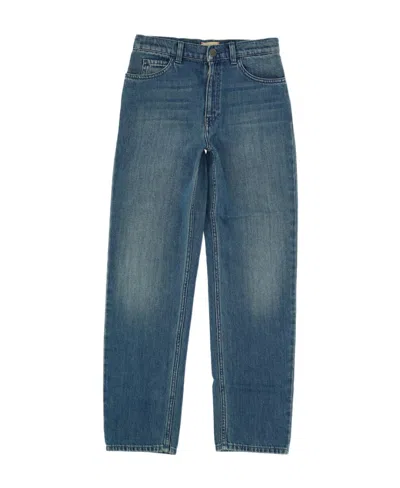 GUCCI GUCCI KIDS LOGO PATCH STRAIGHT LEG JEANS