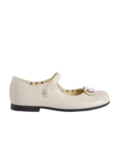 GUCCI GUCCI KIDS LOGO EMBELLISHED BALLET FLATS