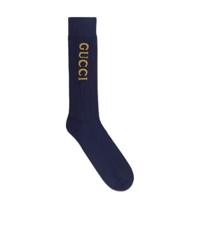 GUCCI INTARSIA-KNIT LOGO SOCKS
