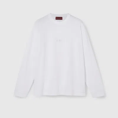 GUCCI GUCCI LANGÄRMLIGES T-SHIRT AUS BAUMWOLLJERSEY