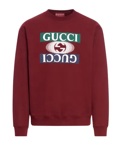 GUCCI GUCCI LOGO PRINTED CREWNECK SWEATSHIRT