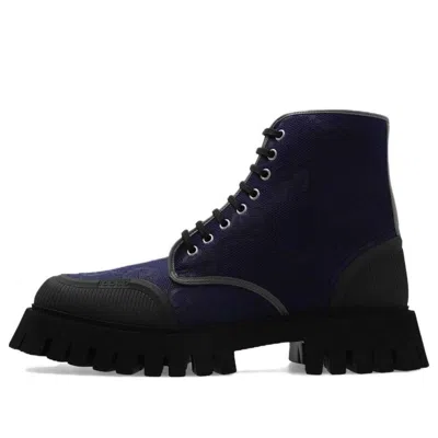 GUCCI Gucci Maxi GG Lace Up Sneakers 'Navy'