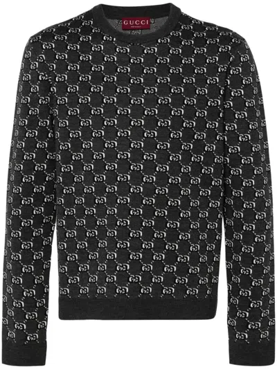 GUCCI GUCCI MEN GG SHADOW WOOL JUMPER