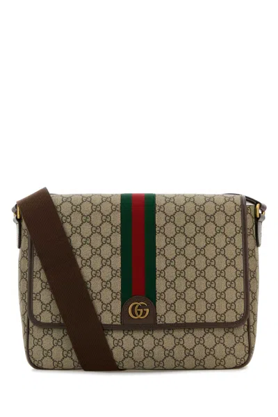 GUCCI GUCCI MEN GG SUPREME AD LEATHER OPHIDIA GG CROSSBODY BAG