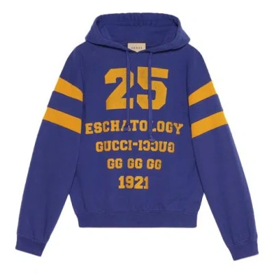 GUCCI Men's Gucci SS21 Alphabet Stripe Printing Pullover Blue