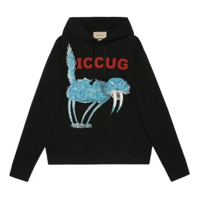 GUCCI Men's Gucci x Freya Hartas Crossover FW21 Animal Printing Drawstring Black