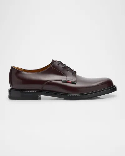 GUCCI MEN'S WILLIAM LEATHER DERBY SHOES