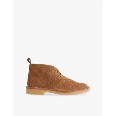 GUCCI MENS NOCCIOLA MOREAU SUEDE ANKLE BOOT EUR 40 / 6 UK