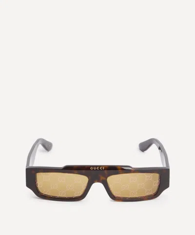 GUCCI GUCCI MENS RECTANGLE MONOGRAM LENSE SUNGLASSES