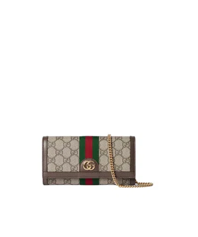 GUCCI GUCCI OPHIDIA MONOGRAMMED CHAIN WALLET