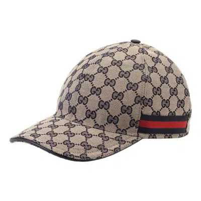 GUCCI Gucci Original GG Canvas Baseball Hat With Web 'Beige Blue'
