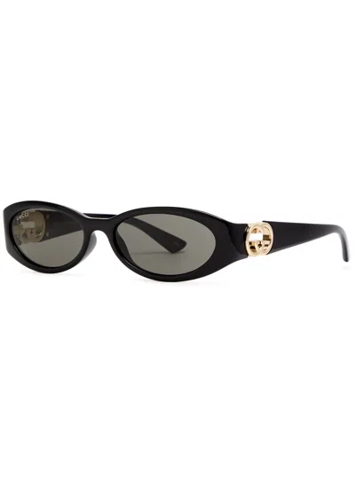 GUCCI GUCCI OVAL-FRAME SUNGLASSES