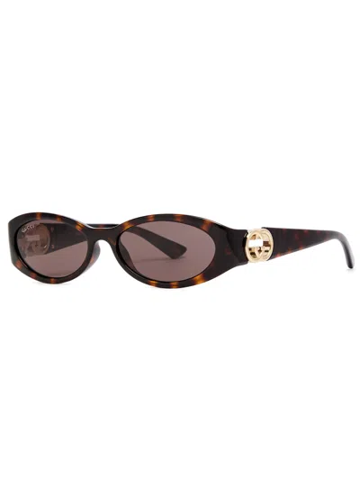 GUCCI GUCCI OVAL-FRAME SUNGLASSES