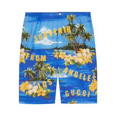 GUCCI GUCCI POPLIN SHORTS 'BLUE/YELLOW'