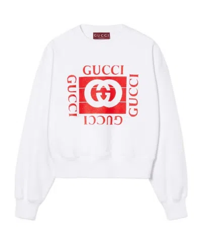 GUCCI GUCCI LOGO PRINTED CREWNECK SWEATSHIRT