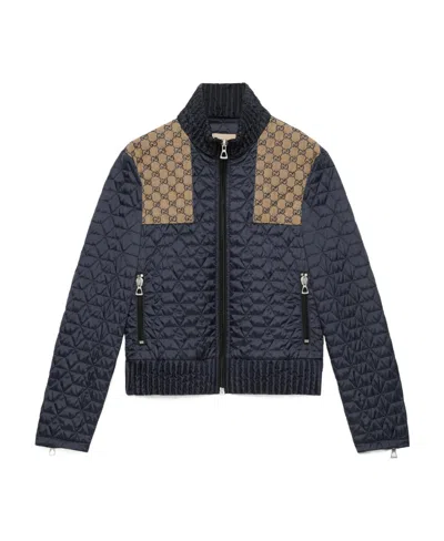GUCCI QUILTED GG-DETAIL JACKET