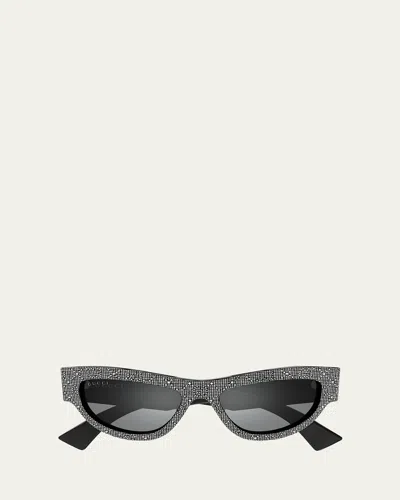 GUCCI RECYCLED ACETATE CAT-EYE SUNGLASSES