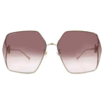 GUCCI GUCCI RED GEOMETRIC LADIES SUNGLASSES GG1322SA 003 64 GG1322SA 003 64