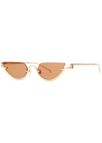 GUCCI GUCCI RIMLESS CAT-EYE SUNGLASSES