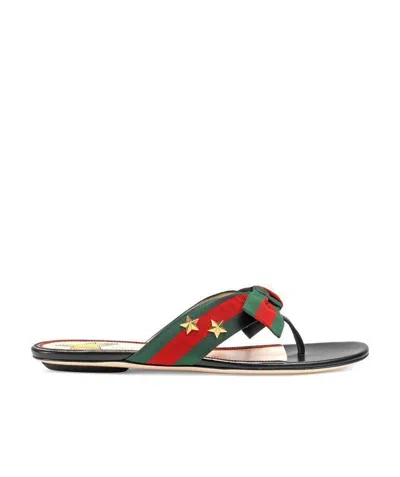 GUCCI RIVET LUO SATIN RIBBON CLIP TOE COOL DRAG