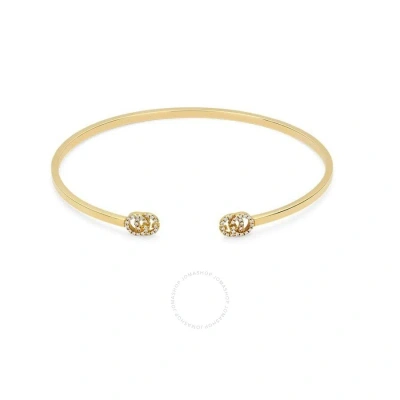 GUCCI GUCCI RUNNING GG CUFF BRACELET WITH DIAMOND G'S IN 18KT YELLOW GOLD