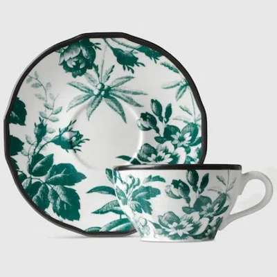 GUCCI GUCCI SET OF TWO HERBARIUM TEACUP AND SAUCER