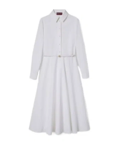 GUCCI GUCCI COLLARED LONG-SLEEVE SHIRT DRESS