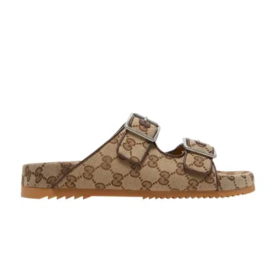 GUCCI GUCCI SLIDE SANDAL STRAP 'BEIGE MONOGRAM'