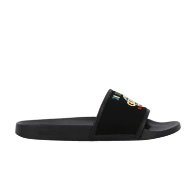 GUCCI GUCCI SLIDE 'WORLDWIDE FLAG - BLACK'