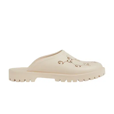 GUCCI GUCCI SLIP ON SANDAL 'CUT OUT MONOGRAM - MYSTIC WHITE'