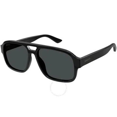 GUCCI GUCCI SMOKE NAVIGATOR MEN'S SUNGLASSES GG1342S 001 59