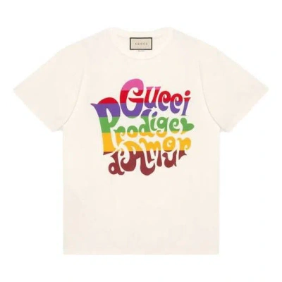 GUCCI Gucci SS21 Prodige dAmour Printing Round Neck T-Shirt 'Beige'