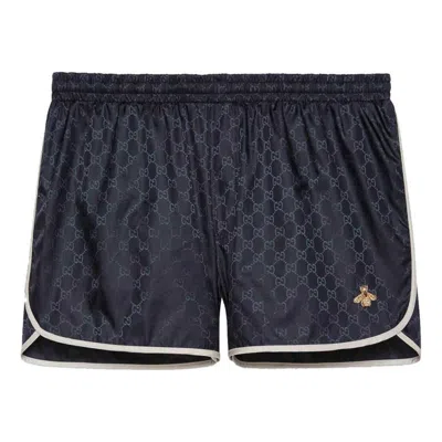GUCCI Gucci SS22 GG Nylon Swim Shorts With Bee 'Navy'