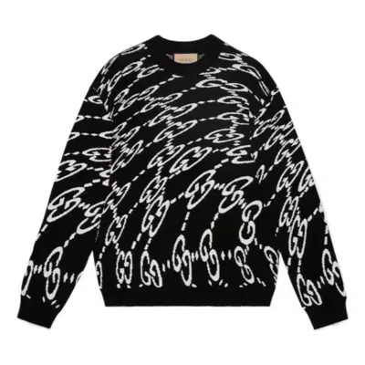 GUCCI Gucci SS24 Wavy GG Sweater 'Black Ivory'