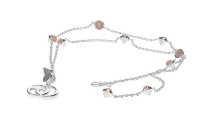 GUCCI GUCCI STERLING SILVER GG PINK GEMSTONE NECKLACE YBB52739900200U
