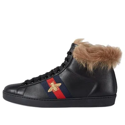 GUCCI Gucci Stripe Ace High 'Black Fur'