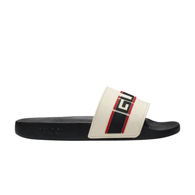 GUCCI GUCCI STRIPE RUBBER SLIDE 'ECRU'